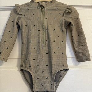 Quincy Mae Kids Swim One Piece in Olive